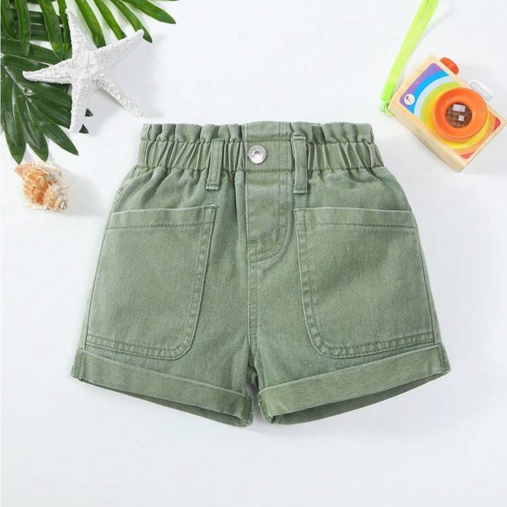 Girls Army Green Shorts